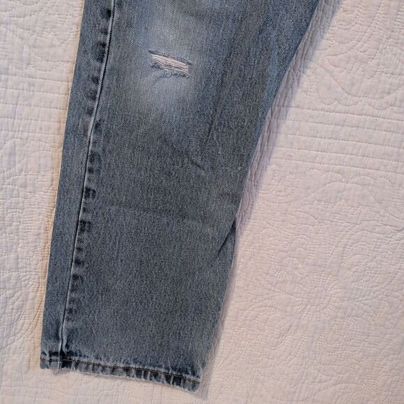 Levis 2000s 505 Regular Fit Light Wash Distressed High Rise Size 14 - Picture 5 of 11